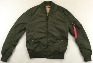 Alpha Industries MA-1 Heritage flyer’s bomber jacket green short waist mens M - Picture 1 of 15