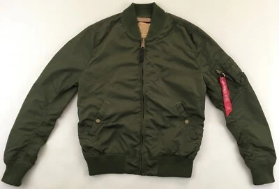 Alpha Industries MA-1 Heritage flyer’s bomber jacket green short waist mens M - Image 1 of 4