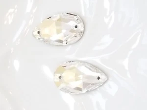 2pc SWAROVSKI - 3230 Teardrop 28x17mm - Rhinestone -Crystal Clear - Picture 1 of 1