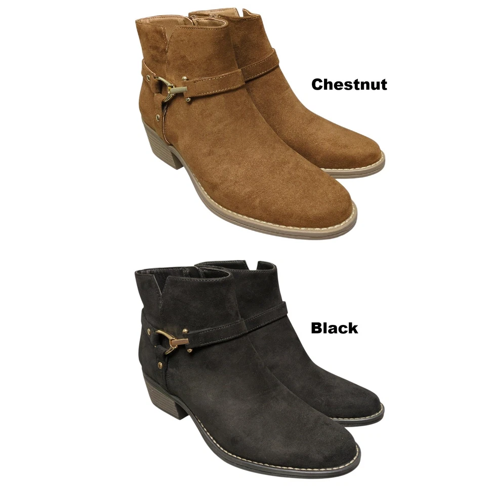 Botín para mujer White Mountain de gamuza sintética con cremallera Foto 1 de 1