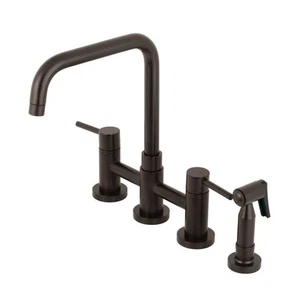 Kingston Brass KS828.DLBS Concord 1.8 GPM Widespread Bridge - Bronze - Picture 1 of 12