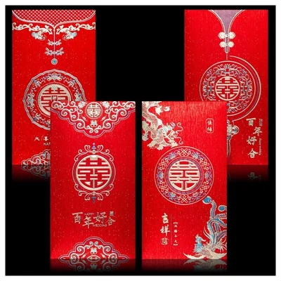 8 piezas Sobres Rojos Chinos Boda Grande Rojo Bolsillo Paquete Lindo HongBao Suerte... Foto 1 de 4