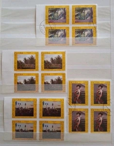 Briefmarken Karibik 1988-1989 Gestempelt Gemälde 4er Blöcke 8 Stück - Bild 1 von 2