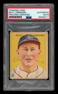 Goudey Set-Break #212 1933 Billy Urbanski automático PSA AUTÉNTICO AUTO Foto 1 de 3