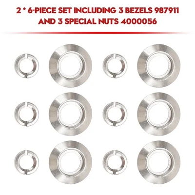 2× Dash Switch Bezel & Nut Set for Jeep CJ5 CJ7 CJ8 1972-1986 Lights Wiper Fan Foto 1 de 4