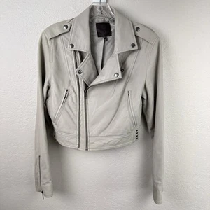 Joie Moto Lamb Leather Jacket Medium Gray Dolores B Cropped Revolve Buttery - Picture 1 of 17