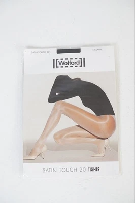 Wolford Satin Touch 20 Tights – Sheer Shiny Pantyhose, Medium, Black - Image 1 of 3