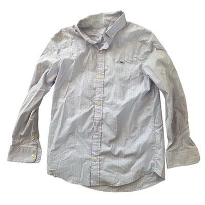 Vineyard Vines Boys' Performance Button Down Shirt Size 7 Blue Pink Check - Image 1 of 4