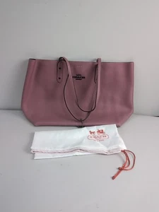 Coach Womens Town Pink Rose Soft Leather Large Tote Bag - Picture 1 of 5