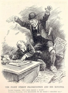 Fleet Street Frankenstein and his Monster - Punch or the London Charvari 1922 - Picture 1 of 2