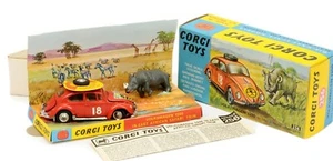 CORGI TOYS 256 * VOLKSWAGEN 1200 JUEGO DE ACABADO SAFARI AFRICANO ORIENTAL * EMBALAJE ORIGINAL * 1965 - Imagen 1 de 12