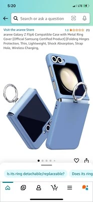 Funda compatible araree Galaxy Z Flip6 con cubierta de anillo de metal Foto 1 de 4