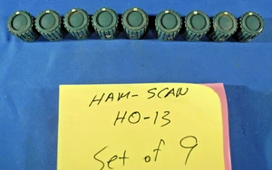 Quantità 9 manopole Heathkit 1/2” verde Apache HO-10 462-168 inserti in alluminio (set completo!) - Foto 1 di 9