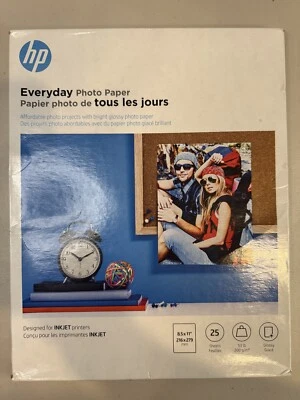 HP Everyday Photo Paper, Glossy, 8.5x11 in, 25 sheets (Q5498A) - Image 1 of 4