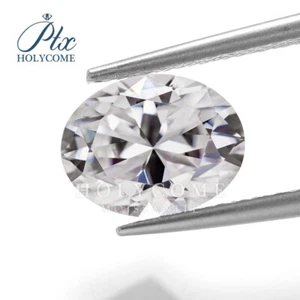 Loose Moissanite Stone Oval Cut Super White D Color Gemstone With Certificate - Picture 1 of 14