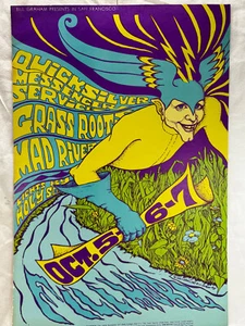 Póster de concierto de Mad River 1967 Quicksilver Messenger Service vintage 14 x 21 - Imagen 1 de 9