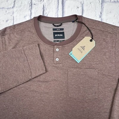 NEW prAna Sol Defender Men’s 2XL XXL Performance Long Sleeve Henley Shirt Slim - Image 1 of 4