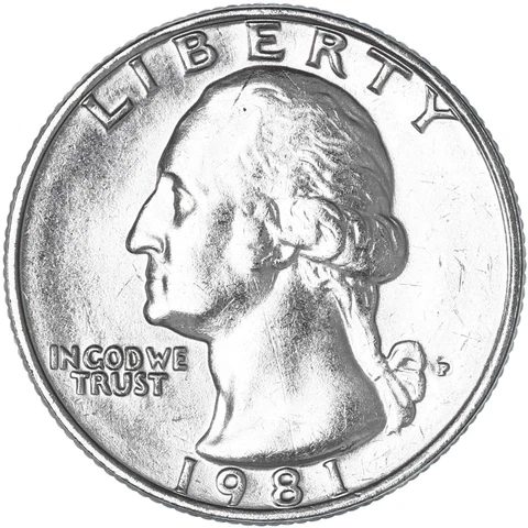 1981 P Washington Quarter BU US Coin Cover