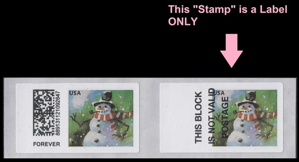 US CVP113 CVPT29 Snow Globes Snowman Kiosk ATM F Not Valid horz pair MNH 2023 - Image 1 of 1