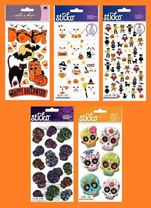 SIE WÄHLEN Sticko HALLOWEEN Aufkleber SCHÄDEL GHOST SCHWARZ KATZE VAMPIR PUMPKINS FLEDERMAUS - Bild 1 von 6