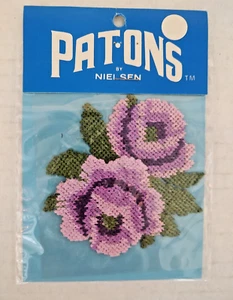 Vintage 1970's Pat Ons Patches Flowers Fabric NIP Removable Nielson Novelties - Picture 1 of 3