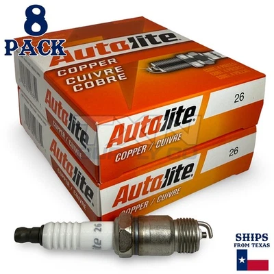 8 Pack Autolite 26 Copper Core Spark Plugs ps - Image 1 of 3