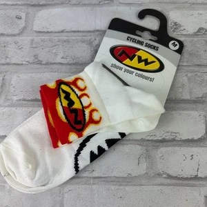 Northwave North Wave Cycling Socks Red Yellow Flames Size Medium New - Picture 1 of 3