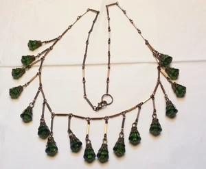 24" Victorian Flavor Barlink Necklace W/30mm Green Plastic Dangles 05-01-2025 - Picture 1 of 22