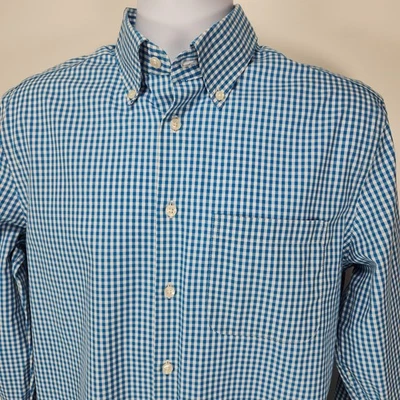 Camisa de vestir CHARLES TYRWHITT para hombre 16/35 sin planchar calce ajustado azul blanco a cuadros Foto 1 de 4