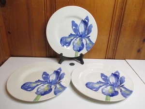 Juego de 3 platos de ensalada de cerámica blanca Royal Stafford azul iris 8 3/8" Inglaterra - Imagen 1 de 6