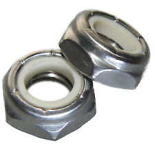 3/8-24 Jam Hex Nuts, Stainless Steel 18-8, Nylon Locking, Qty 10