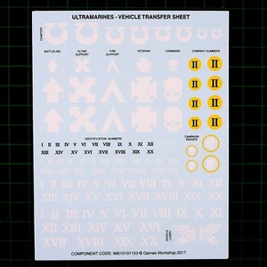 Ultramarines Vehicle Transfers Sheet #10646 calcomanías Warhamre 40.00 - Imagen 1 de 1