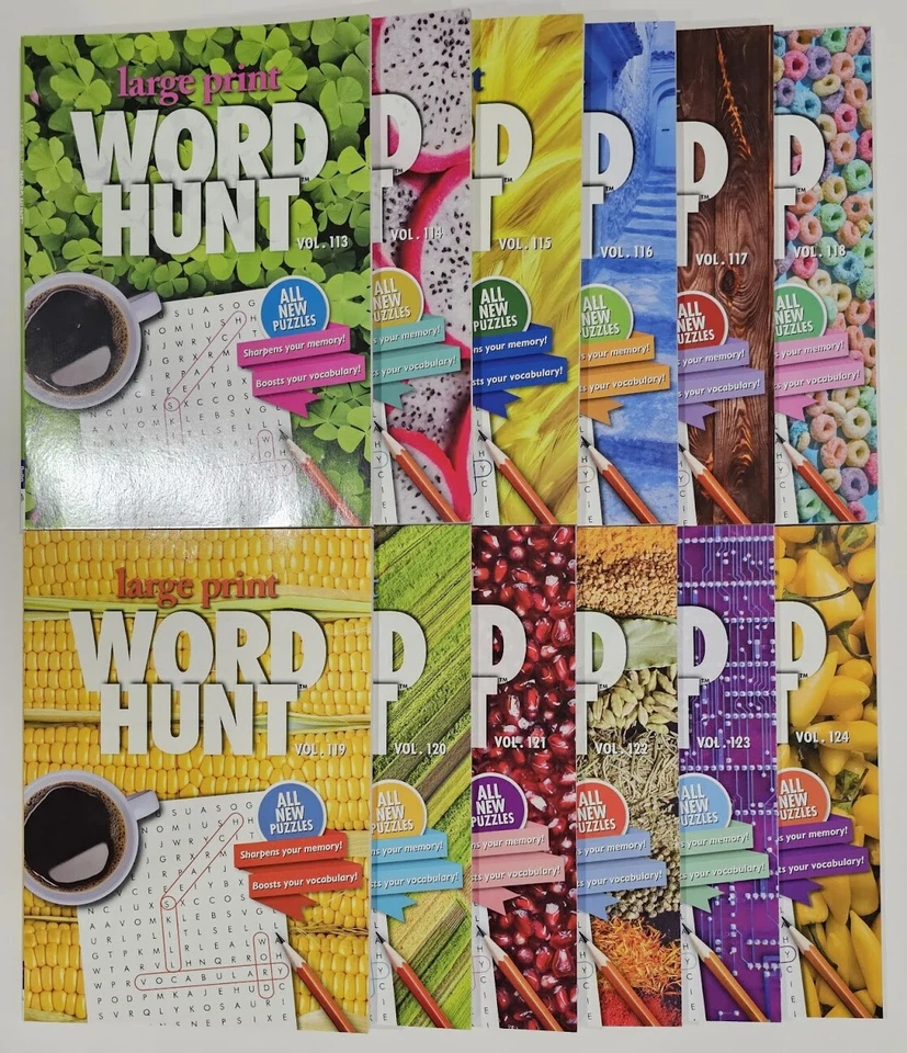 2 Papp Puzzle Books Large Print Word Hunt Search Find Vol# 85 & 88 Hobby