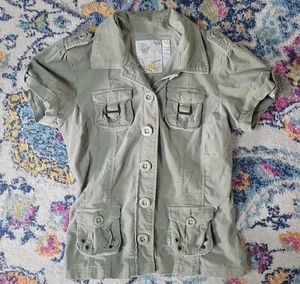 Camisa de pana mediana Plugg Mariposa Mujer Hebilla Bolsillos Botones - Imagen 1 de 8