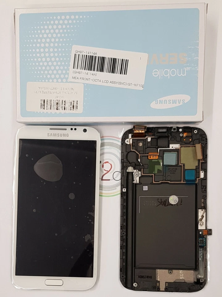 Genuine Samsung Galaxy Note 2 N7105 LCD Assembly White, GH97-14114A - Image 1 of 1
