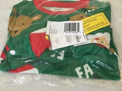 Novo com etiquetas Conjunto de Pijama Carter's Rena Papai Noel Infantil Algodão Natal 6,7,8,10,14 - Imagem 1 de 4