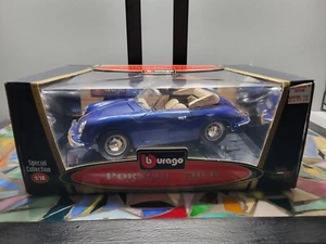 1:18 - Porsche 356 B - Cabriolet 1961 - Bburago - Diecast Model Car - Blue - Picture 1 of 6