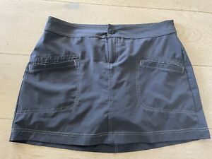 Prana Lena Skirt Skort Size 6 Blue Gray Front Slit Pockets and Rear Zip Pockets