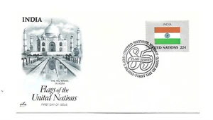 United Nations #457 Flag Series 1985, India ArtCraft FDC - Imagen 1 de 1