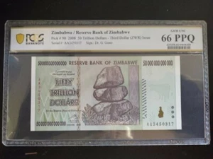 50 Trillion Zimbabwe PCGS 66 Uncirculated Brand New Certified Impeccable - Picture 1 of 2