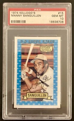 1974 Kellogg’s Baseball 3-D Super Stars MANNY SANGUILLEN Pirates C PSA 10 GEM MT - Image 1 of 2