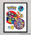 Affiche promotionnelle Pokémon jaune rouge bleu or version GBC GBC non encadrée G5562