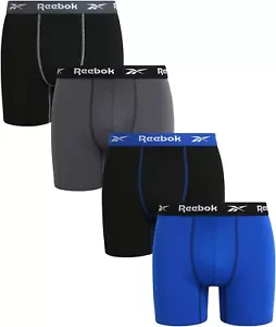 REEBOK MEN'S PACK 4 - 243 PACIFIC BLUE - MEDIUM - UNDERWEAR X4 BOXER BRIEF P75 - Picture 1 of 3