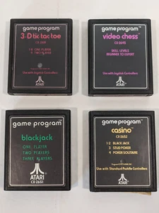 Atari 2600 Games Lot of 4 3D Tic-Tac-Toe Video Chess Blackjack Casino - Picture 1 of 17