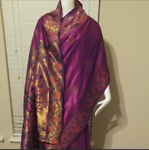 Gorgeous Rich Look Pure Silk Paithani Style Saree With Stitched Blouse Size 42 - Picture 1 of 7