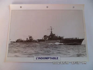 CARTE FICHE NAVIRES DE GUERRE L'INDOMPTABLE 1933 CONTRE TORPILLEUR - Bild 1 von 1