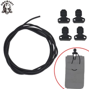 Tactical Magazine Adjustable Shock Cord Elastic Retainer Mag Pouch Vest Straps - Picture 1 of 10