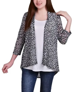NY Collection Women's Petite Size PM Animal Print Mesh Jacket and Tank Set, NwT - Picture 1 of 3