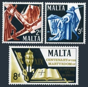 Malta 364-366 two sets,MNH. Mi 353-355. Martyrdom of Apostles Peter & Paul,1967. - Picture 1 of 1