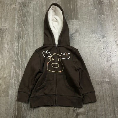 Suéter masculino Sonoma com capuz zíper completo marrom alce tamanho 2T - Imagem 1 de 4